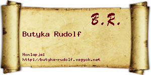 Butyka Rudolf névjegykártya